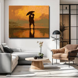 Painting by Numbers Couple by The Sea Under Umbrella of People