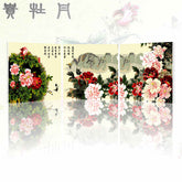 Painting By Numbers Triptych Pictures Flowers Asian