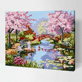 Painting by Numbers for Adults Bridge and Cherry Trees