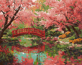 Painting by Numbers for Adults Bridge and Cherry Trees
