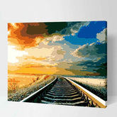 Painting by Numbers Pictures of Train Tracks