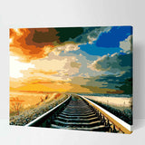 Painting by Numbers Pictures of Train Tracks