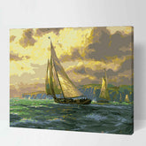 Painting by Numbers for Adults Sailboats in A Storm