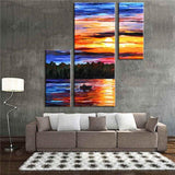 Painting by Numbers Fishing Boat Sunset- 3-Panel (Triptych)