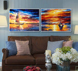 Painting by Numbers Sunset Sailboats