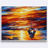 Painting by Numbers Sunset Sailboats