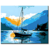 Paint by Numbers: Sailboat on the Lake