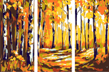 Painting by Numbers Birch forest- 3-Panel (Triptych)