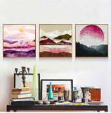 Painting by Numbers Flock of Birds in Front of The Red Sun