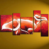 Painting by Numbers Flowers Red 5-Panel