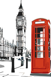 Painting by Numbers London Telephone Box Big Ben