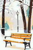 Painting by Numbers Winter Yellow Park Bench