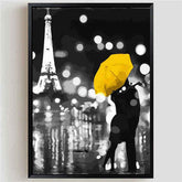 Painting by Numbers Paris Couple Yellow Umbrella