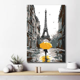 Grind nach Zahlen Paris gelber Regenschirm