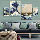 Painting by Numbers The Great Wave of Kanagawa 4-Panel (Quattro)