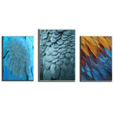 Painting by Numbers Triptych Feather Dress Plumage Blue Colorful
