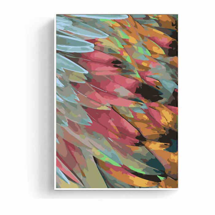 Painting by numbers Colorful feathers