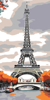Paint-By-Numbers Eiffel Tower Red