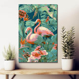 Painting by Numbers Animals Flamingo Flowers