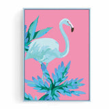 Painting by numbers bird flamingo pink