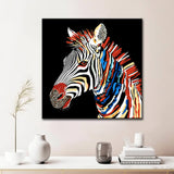 Painting by Numbers Zebra Colorful Black