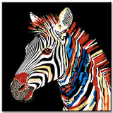 Painting by Numbers Zebra Colorful Black