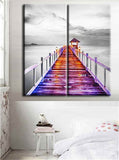 Painting by Numbers Bridge Black White Colorful -2 Panel (Duo)