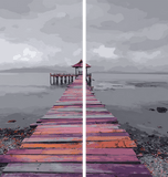Painting by Numbers Bridge Black White Colorful -2 Panel (Duo)