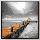 Painting by Numbers Holiday Jetty Black and White