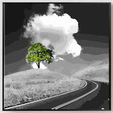 Painting by Numbers Black and White Green Tree