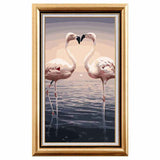 Painting by numbers flamingo heart