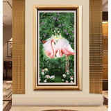 Painting by numbers flamingo couple in the countryside in the countryside