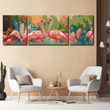 Painting by Numbers Flamingo Family- 3-Panel (Triptych)