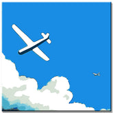 Painting by Numbers Airplane Over Sea