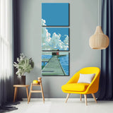 Painting by Numbers Caribbean Jetty into The Sea- 3-Panel (Triptych)