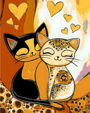 Painting by Numbers Cat and Tomcat in Love