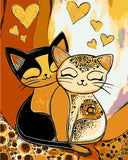 Painting by Numbers Cat and Tomcat in Love