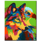 Painting by Numbers Wolf and Falcon
