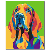 Painting by Numbers Bloodhound Colorful