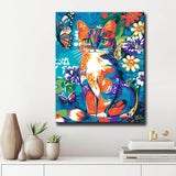 Painting by Numbers Flower Cat