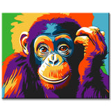 Painting by Numbers Chimpanzee Colorful