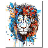 Malen nach Zahlen Löwe Blumenmähne