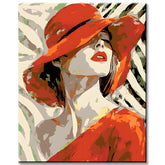 Painting by Numbers Red Lips Red Hat
