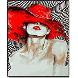 Painting by Numbers Red Lips Red Hat
