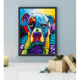 Painting by numbers dog boxer rainbow colorful