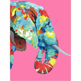 Paint by Numbers Elephant in Rainbow Colors Animal Art
