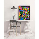 Paint by numbers young lion in rainbow colors animal art