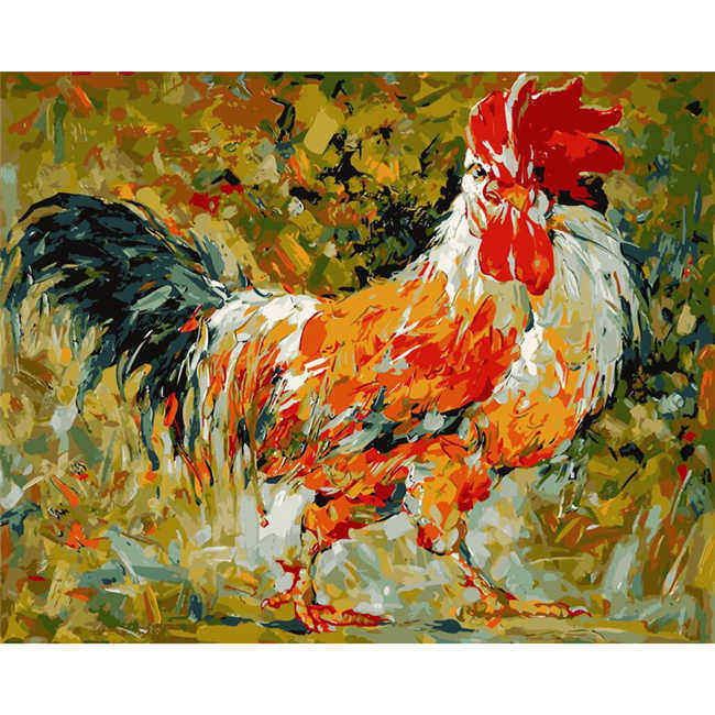 Paint by Numbers Rooster Portrait Animals Animal Art