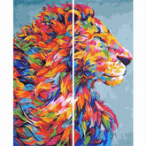 Painting by Numbers Lion Animals Modern Animal Art Painting2 Panel (Duo)