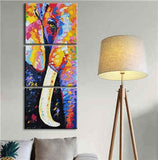 Painting by Numbers Elephant Tusk Modern Animal Art 3 Panel (Triptych)
